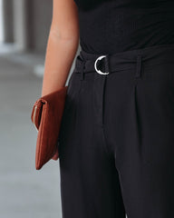 Neomi Pocketed High Rise Belted Trousers - Black Ins Street