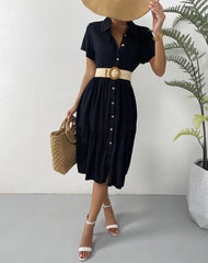 Maria Floral Shimmer Button Down Dress Ins Street