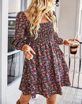 Salma Smocked Floral Tiered Babydoll Dress Ins Street