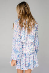 Rosaline Paisley Button Down Ruffle Dress - Blue Ins Street