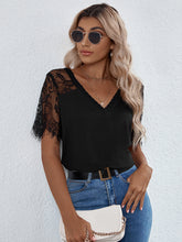 Temperament Commuter Lace Short Sleeve Loose Pullover Solid Color T-Shirt 2023-03-14 InsStreet