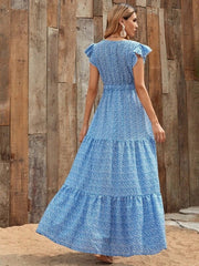 Watertown Floral Tie Back Midi Dress Ins Street