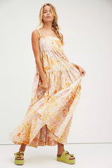 Watch The Stars Cotton Tiered Tassel Maxi Dress Ins Street