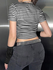 Word Abstract Heart Slim Fit Cropped Pullover Crewneck Top Ins street