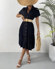 Maria Floral Shimmer Button Down Dress Ins Street