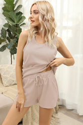 Ash Cotton Halter Tank - Beige InsStreet