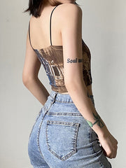 Solid Color Slim Fit Street Fashion Backless Camisole 2023-03-14 InsStreet