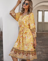 Sanibel Swiss Dot Boho Maxi Dress - Pale Yellow JUST-001