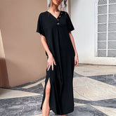 Retrograde Cotton Blend Midi T-Shirt Dress Ins Street