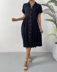 Maria Floral Shimmer Button Down Dress Ins Street