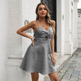 So Chic Plaid Mini Dress Ins Street