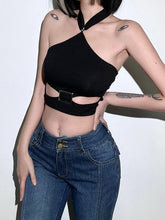 Solid Color Hollow Hanging Neck Small Vest 2023-03-14 InsStreet