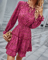 Zee Printed Ruffle Dress Ins Street