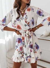 Of The Essence Floral Chiffon Button Down Dress Ins Street