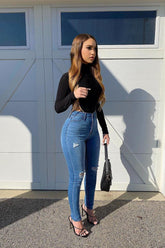 Our Favorite High Rise Skinny Jeans - Medium Blue Wash Ins Street