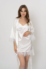 Loveie-White Nightgown and Robe Set Ins Street