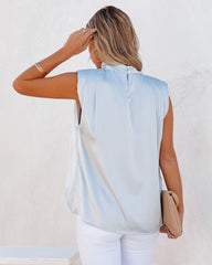 Prestige Satin Cowl Neck Blouse - Blue Ins Street