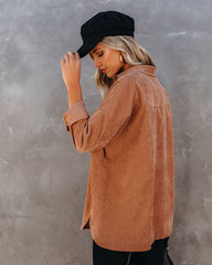 Reilly Corduroy Button Down Pocket Top - Camel Ins Street