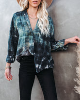 Sea Cliff Cotton Tie Dye Plaid Top Ins Street