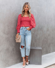 Serrano Smocked Peplum Crop Top Ins Street