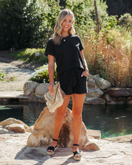 Saylor Cotton Blend Tee - Worn Black Ins Street