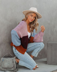 Spiced Pumpkin Colorblock Knit Cardigan - Blue Multi - FINAL SALE Ins Street