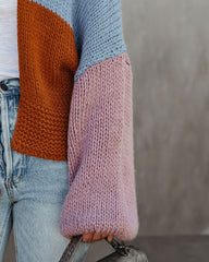 Spiced Pumpkin Colorblock Knit Cardigan - Blue Multi - FINAL SALE Ins Street