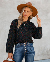Splash Of Color Speckled Knit Sweater - Black - FINAL SALE Ins Street