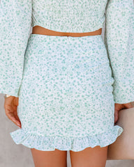 Taylar Floral Ruffle Mini Skirt - Sage - FINAL SALE MABL-001