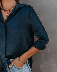 Thiago Satin Embossed Button Down Blouse - FINAL SALE ACOA-001