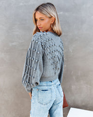Upstage Cropped Balloon Sleeve Pom Sweater SKYL-002