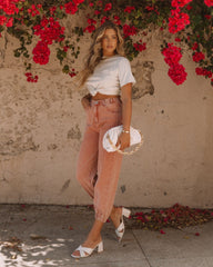 Mara Vintage Wash Denim Joggers - Powder Brick Ins Street