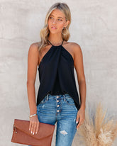 What If Halter Tank - Black Ins Street