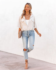 Willy Linen Blend Zip Up Jacket - Oatmeal Ins Street