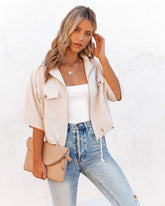 Willy Linen Blend Zip Up Jacket - Oatmeal Ins Street