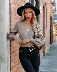 Abbey Drape Knit Sweater - Coffee LUSH-001