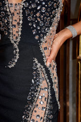 Chrisley Diamonate Strapless Maxi Bandage Dress Ins Street