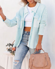 Allister Cotton Thermal Shacket - Light Blue - FINAL SALE BUCK-001