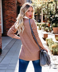 Annalise Contrast Collar Knit Sweater - Camel - FINAL SALE STAC-001