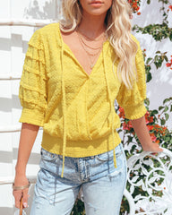 Anthem Cotton Textured Blouse - Yellow - FINAL SALE COLL-001