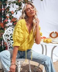 Anthem Cotton Textured Blouse - Yellow - FINAL SALE COLL-001