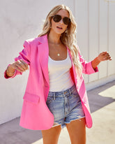 PREORDER - Aria Pocketed Blazer - Pink Ins Street