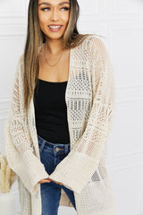 Leto Open Front Openwork Cardigan Ins Street