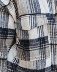 Balboa Plaid Wool Blend Shacket - Navy InsStreet