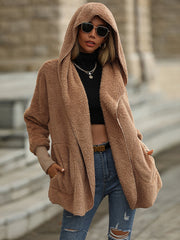 Open Front Teddy Hooded Jacket Ins Street