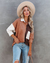 Blithe Faux Suede Colorblock Button Down Top - FINAL SALE InsStreet