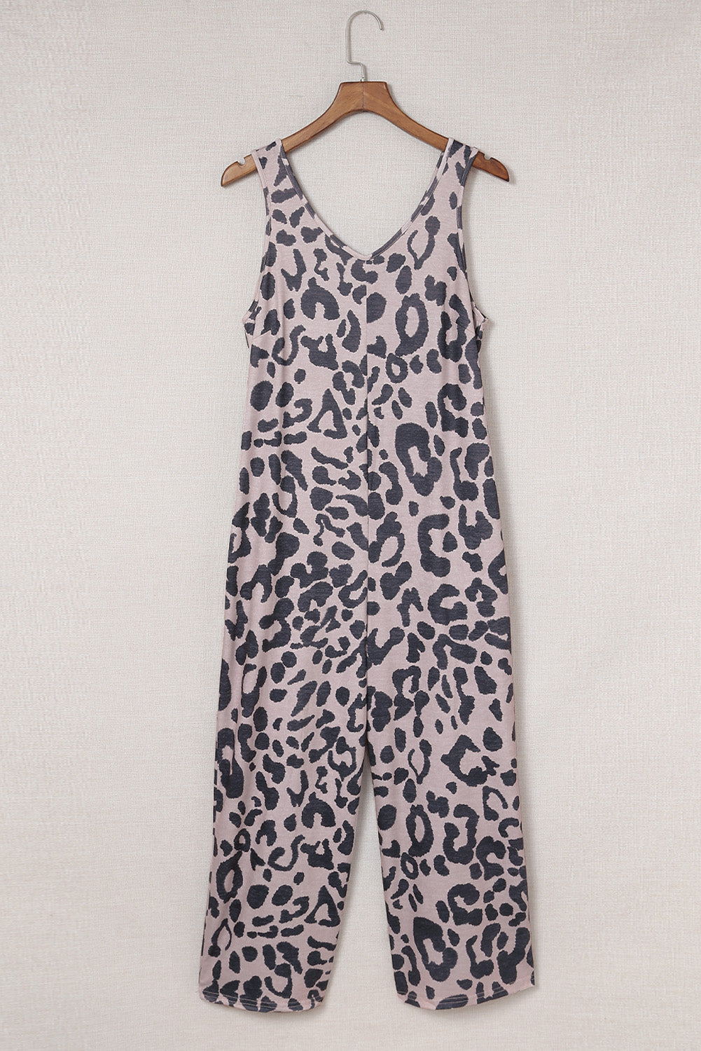 Leopard Sleeveless Wide Leg Jumpsuit Ins Street