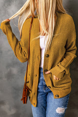 Drop Shoulder Button Down Pocketed Cardigan Ins Street
