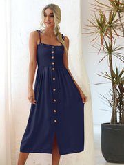 Tie-Up Smocked Wrap-Breasted Dress 2023-03-14 InsStreet