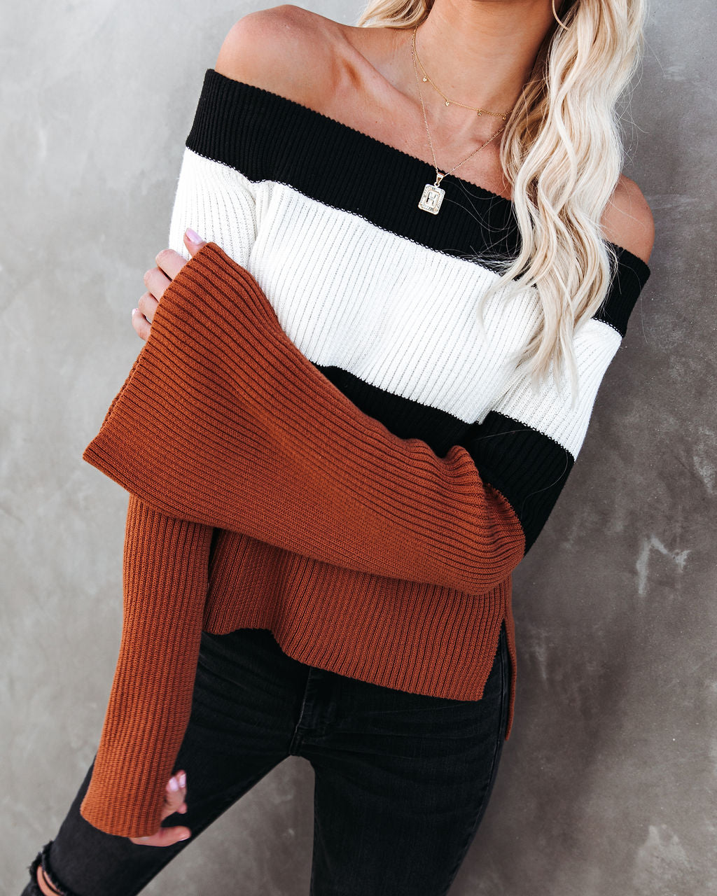 Carmen Bell Sleeve Off The Shoulder Sweater Top Ins Street